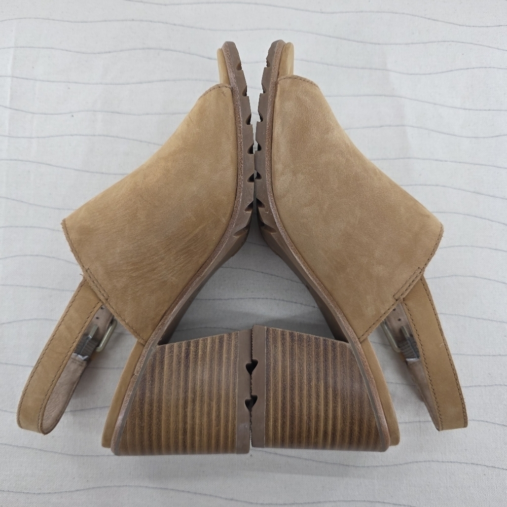 Sorel Womens Nadia Slingback Tan Leather Sandals Heels Shoes NL3241-224 Size 8 - Picture 8 of 11